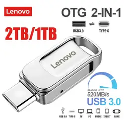 레노버 C 타입 USB 플래시 드라이브, OTG 2 in 1 USB 스틱 3.0, 128GB 펜 드라이브, 2TB, 1TB, 방수 펜드라이브 메모리 디스크, 아이폰 15 프로용