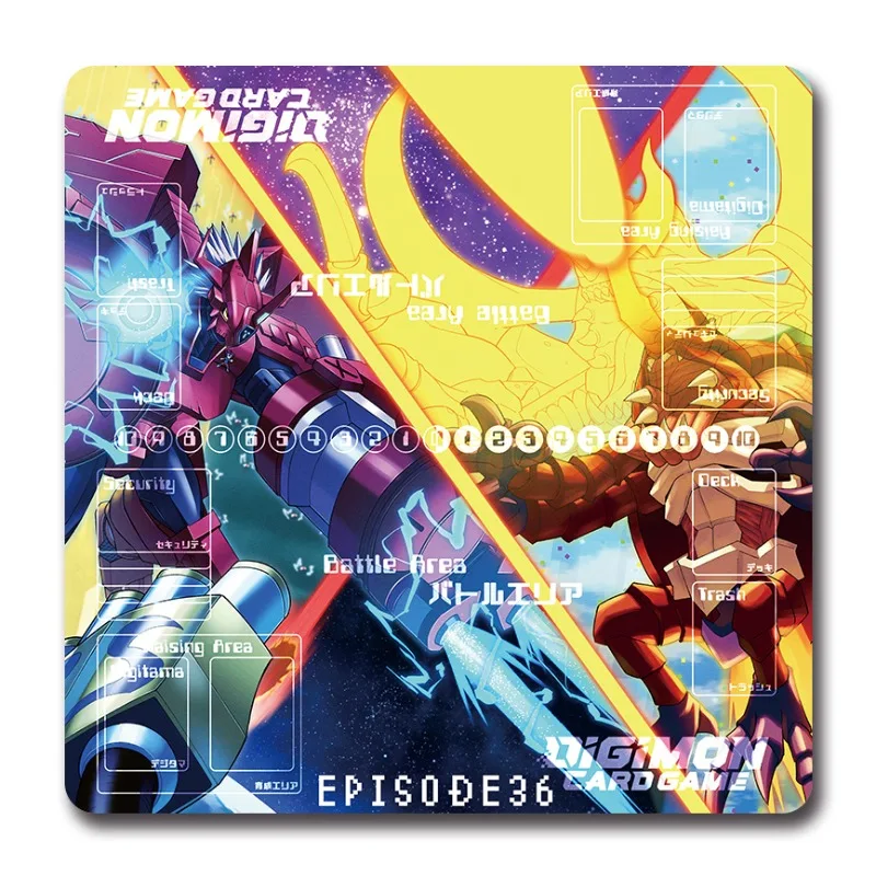 

600x600mm Digimon Adventure Duel Card Playmat DTCG Two-player Card Grid Apocalymon Omegamon Big Adventure Rubber Table Pad Toys