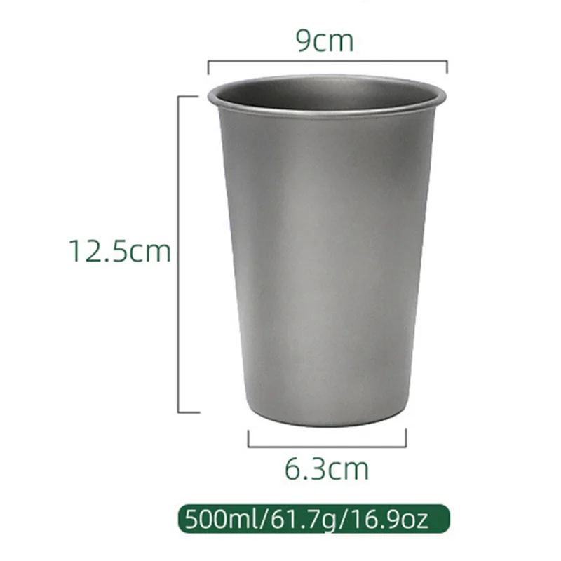 Y49A-2X التخييم التيتانيوم كوب للبيرة كوب أدوات المائدة السياحية نزهة معدات المطبخ في الهواء الطلق السفر الطبخ تجهيزات المطابخ التنزه 500 مللي