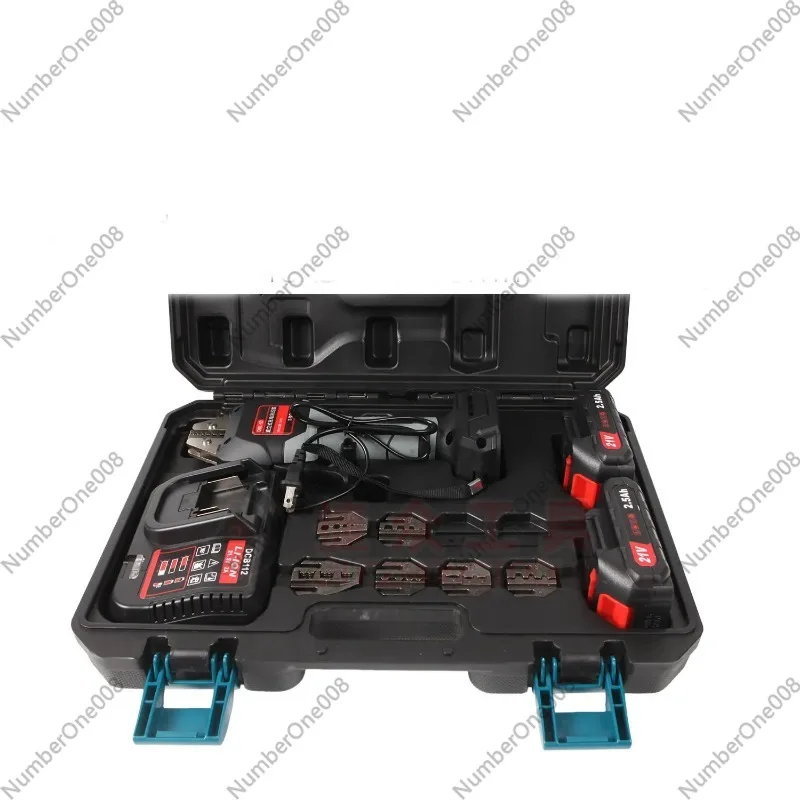 Battery Powered Hand Held Hydraulic Crimper Tool 16KN with LED Light & Molds for Terminal Crimping