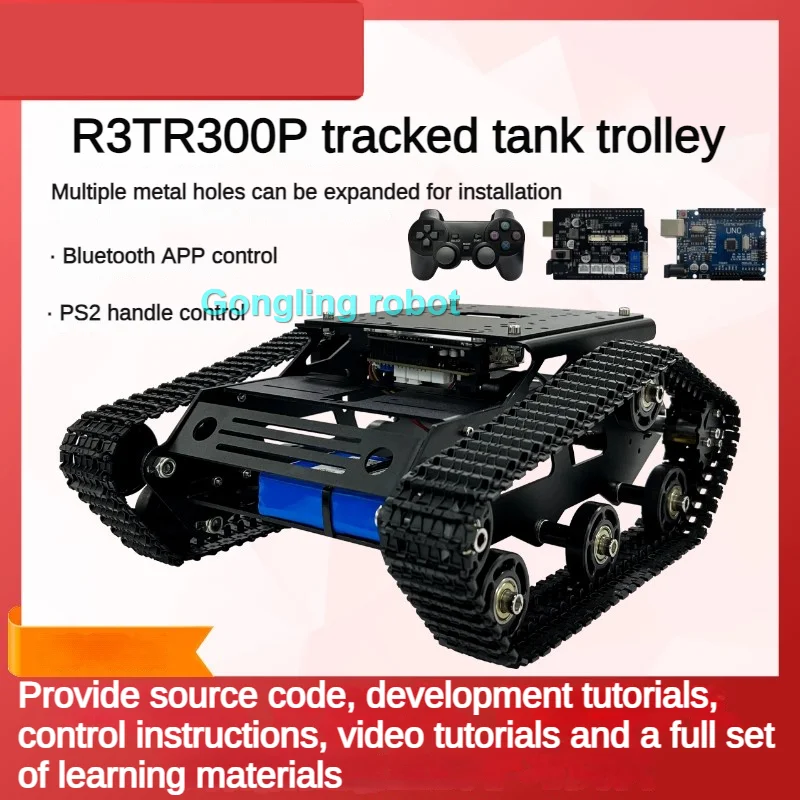 Smart Robot Car Tank Chassis Kit Aluminium Groot Platform met 2WD Motoren voor Arduino/Raspberry Pi DIY Afstandsbediening Robot
