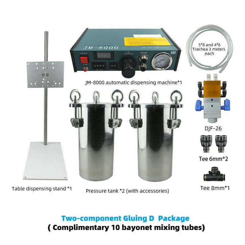 آلة توزيع الغراء AB مكونة من مكونين أسطوانة مزدوجة شفط الحجاب الحاجز الخلفي آلات الأتمتة الصناعية لمدة عام واحد لـ #3