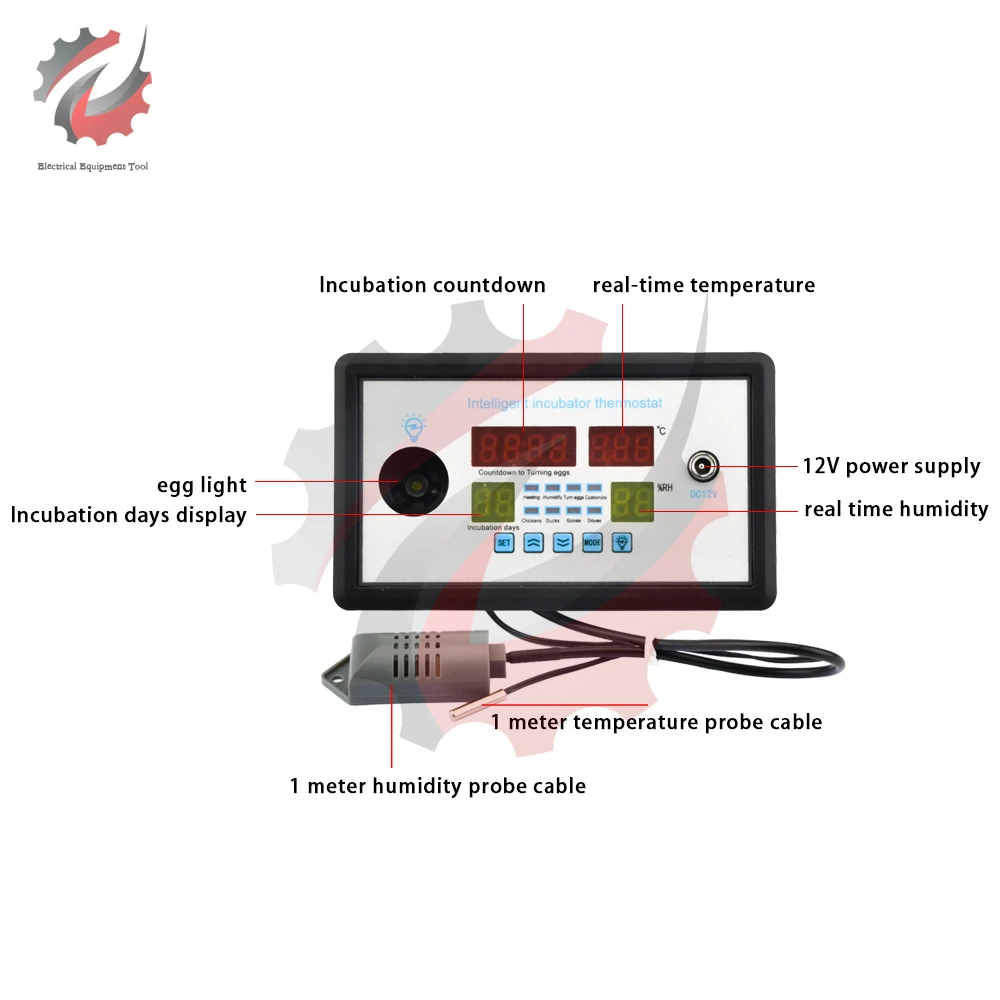 W9005 Smart Egg Controller Incubator Multifunction Automatic Temperature Humidity Control AC110-220V Thermostat Incubation