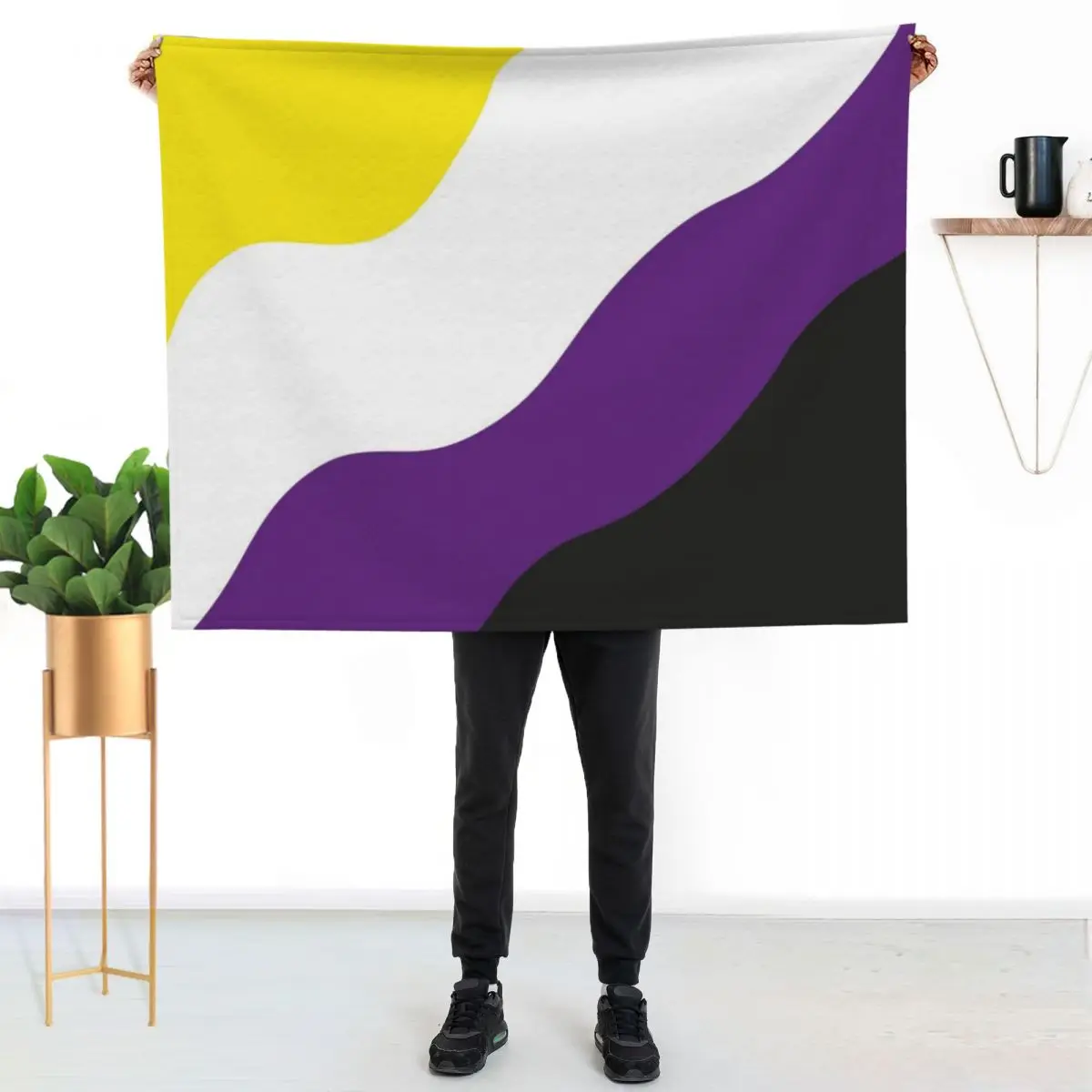 Non-Binary Gender Flag Throw Blanket Large Sofas for babies Personalized Gift Custom Summer Blankets