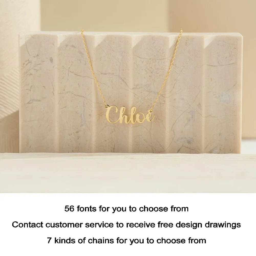 

Новое ожерелье с индивидуальным именем, высококачественная водонепроницаемая цепочка из розового золота, серебряное ожерелье с персонализированными буквами, подарок жене