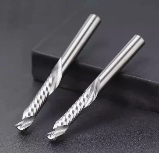 10Pcs UP & DOWN Cut One Flute Spiral Carbide Cutters 3.175/4/5/6/8mm - Mill Tool, CNC Router for Compression Wood End Mill