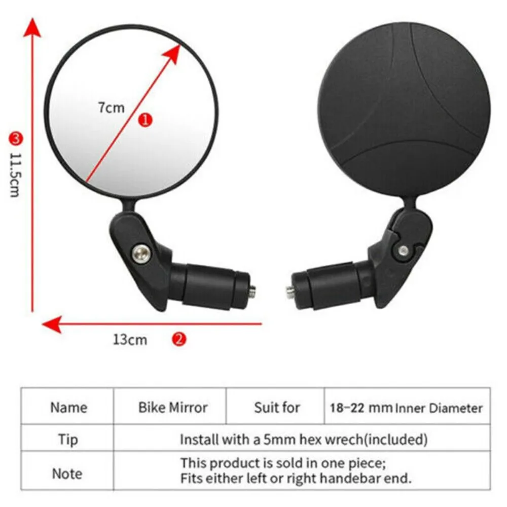 360° Rotating Rearview Mountain Bike Rear New Bicycle Bar End Mirror Cycling Equipment