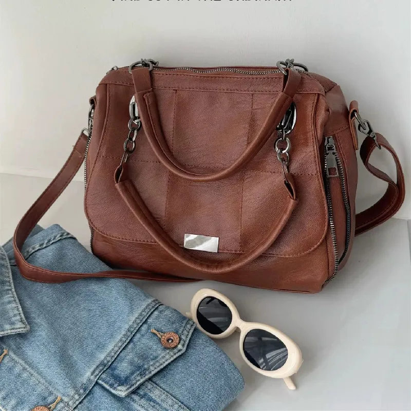 

Сплошная цветная женская сумка, женская сумка через плечо, большая вместительная повседневная сумка из искусственной кожи, дорожная сумка Boston, женская сумка