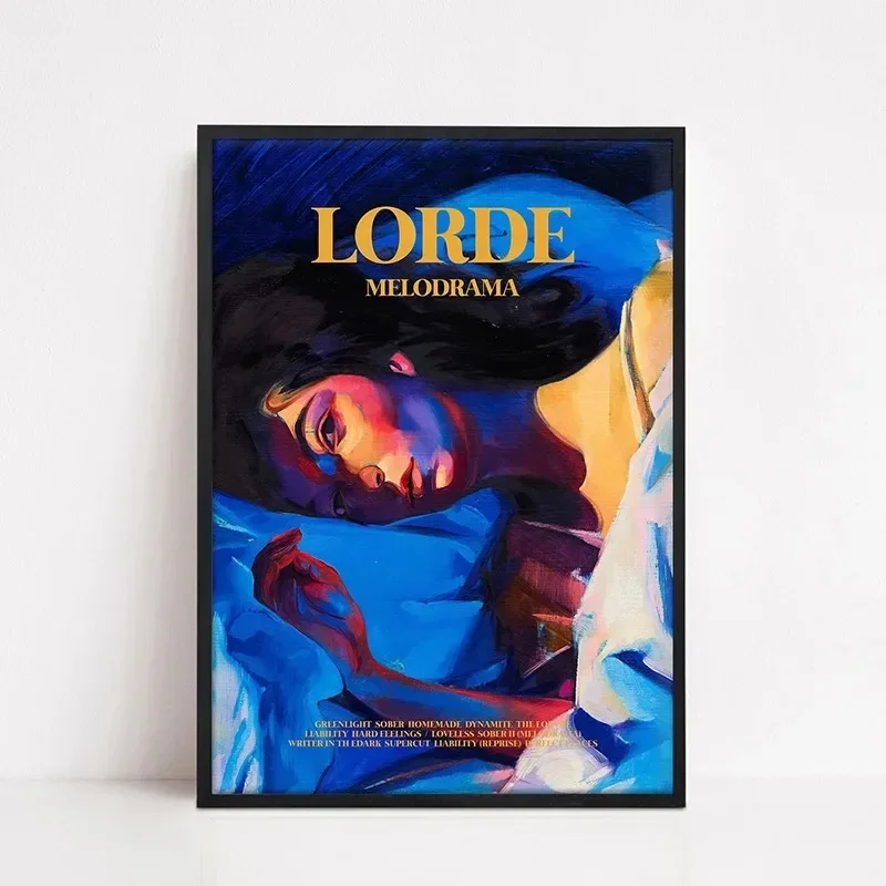 قماش اللوحة لورد ميلودراما/ألبوم جولة الطاقة الشمسية مستوحاة الموسيقى المغني ملصق فني جدار طباعة صورة لغرفة ديكور المنزل