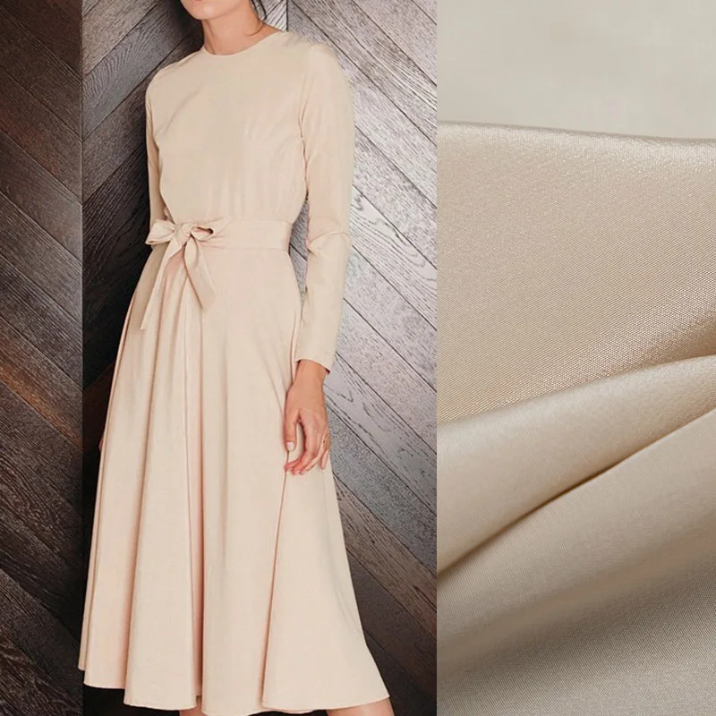 Solid Color Silk Crepe de Chine Fabric in Tea Color-Perfect for Cheongsam Dressmaking and Other Fashion Projects 138CM Wide R046