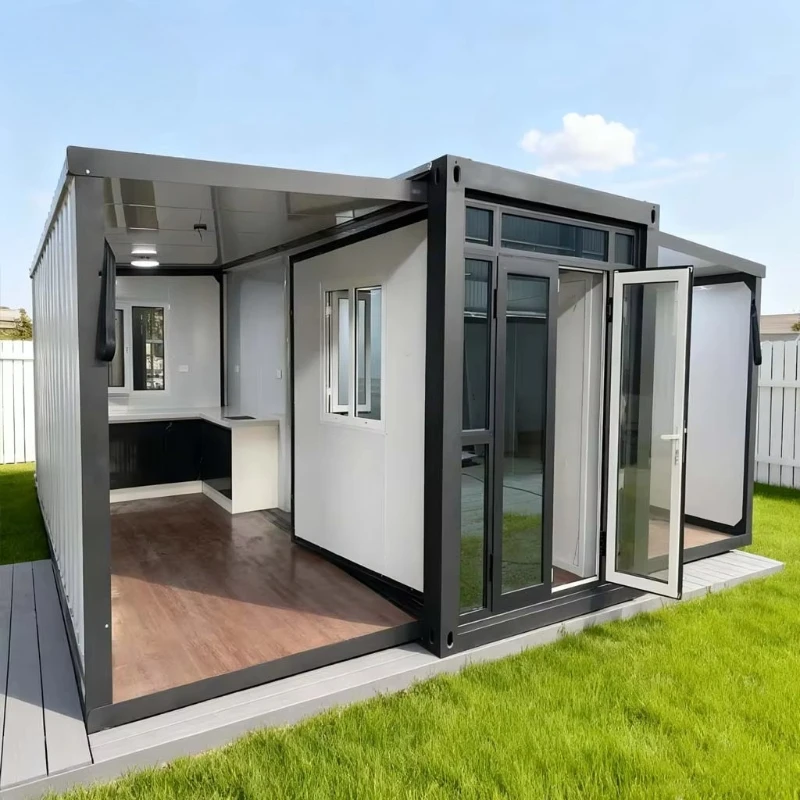 Luxury Modern Expandable Container Villa, Insulated Steel Sandwich Panel – High Quality Tiny Home