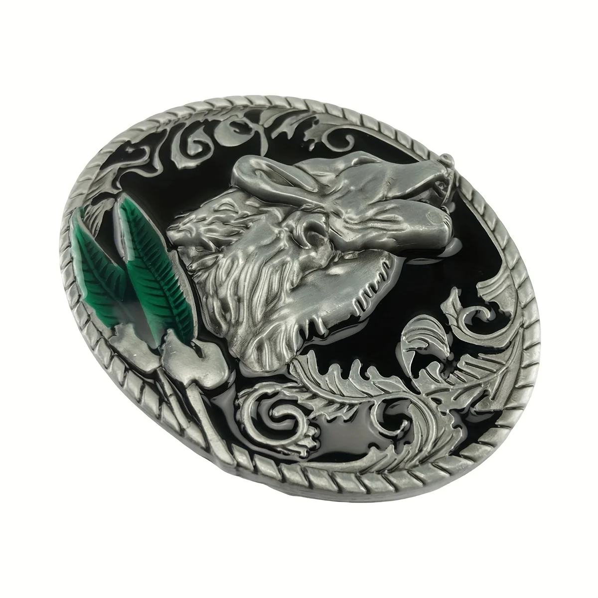 T-DISOM Accesorio de moda con hebilla de cinturón Retro Howling Wolves para hombre