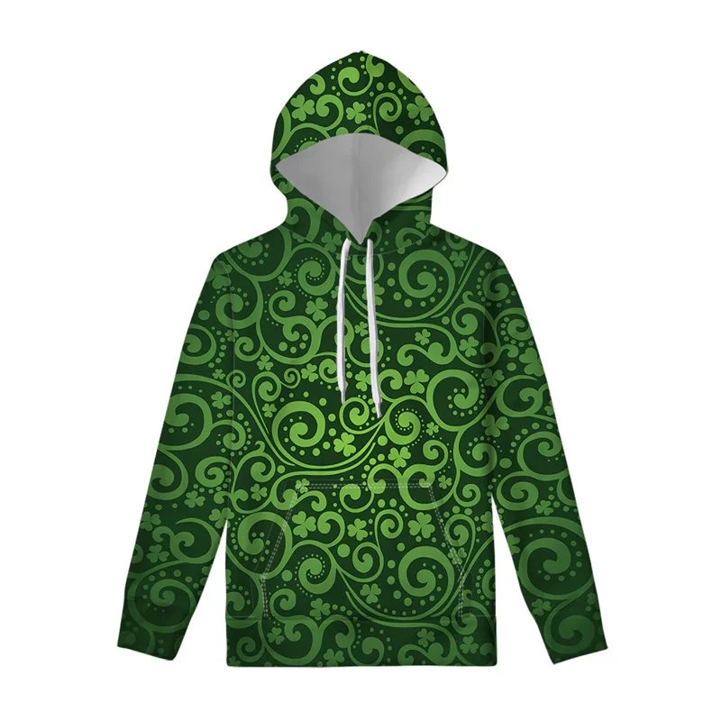 

Ireland St. Patrick's Day Hoodies Fashion Trend Long Sleeve Mens Womens 3D Printed Pullovers Casual Loose Street Couple Hoodie