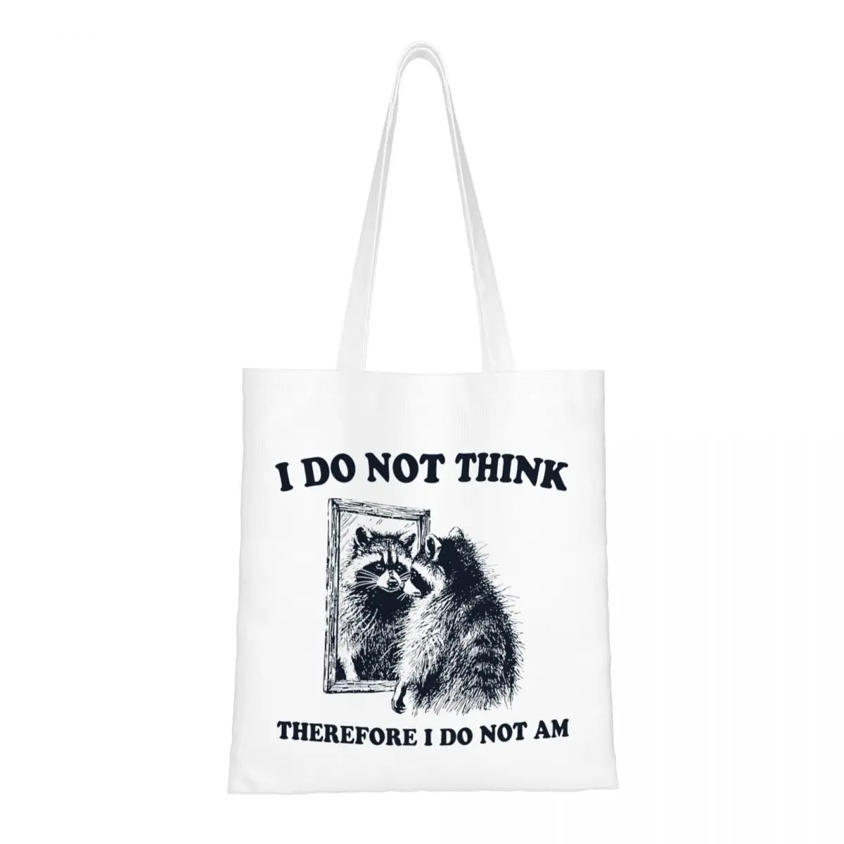 

Я не думаю, теперь я не сделал, холщовая сумка-тоут, сумки для продуктов с енотом, многоразовые сумки для покупок для унисекс