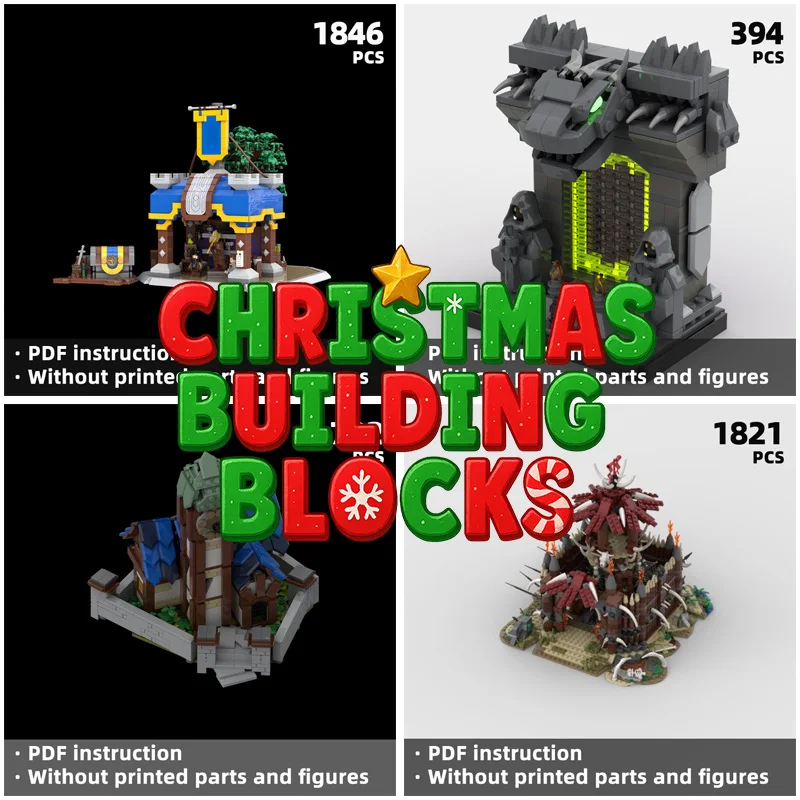 

Warcraff! Строительные блоки «Восторожное племенное крепость» — военный лагерь, инкрустированный зверями, со складными деталями, креативный подарок «сделай сам»