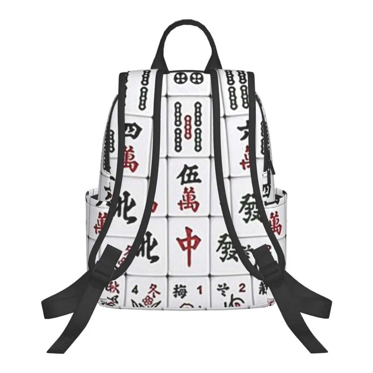 Mahjong Tile Pattern 8 Student Backpack School Bag Hiking Travel Daypack for Men Women Bookbag Shoulder Bags