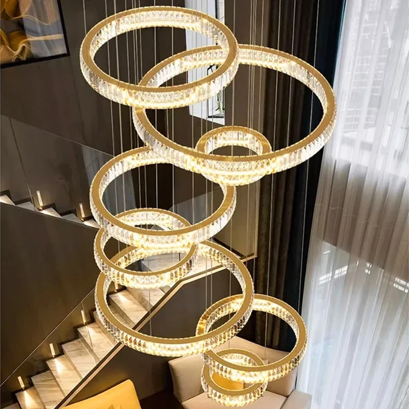 

Modern home decoration crystal chandelier, stair Pendant lamp, living room Pendant lights, interior lighting