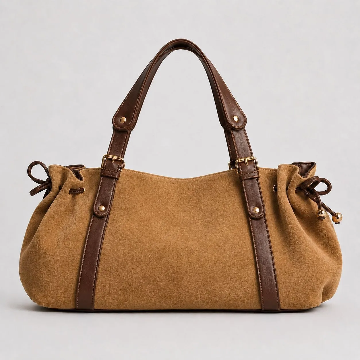 Women Vintage Solid Color Boston Bag Fashion Shoulder Tote Handbag for Work Daily Use