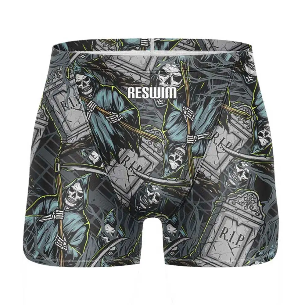 

Новые мужские летние плавки для плавания и серфинга, пляжные шорты, быстросохнущие плавки для мальчиков, тайтсы для водных видов спорта, плавательные шорты-джаммеры