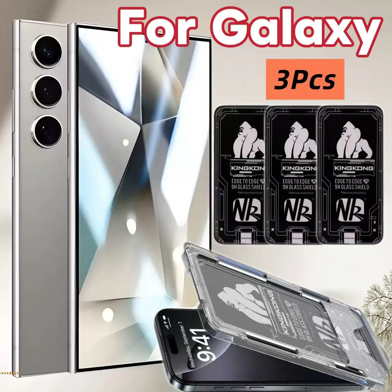 

3Pcs 9H HD Tempered Glass for Galaxy S26 S25 S24 S23 S22 Series Bubble-Free Dust-Proof