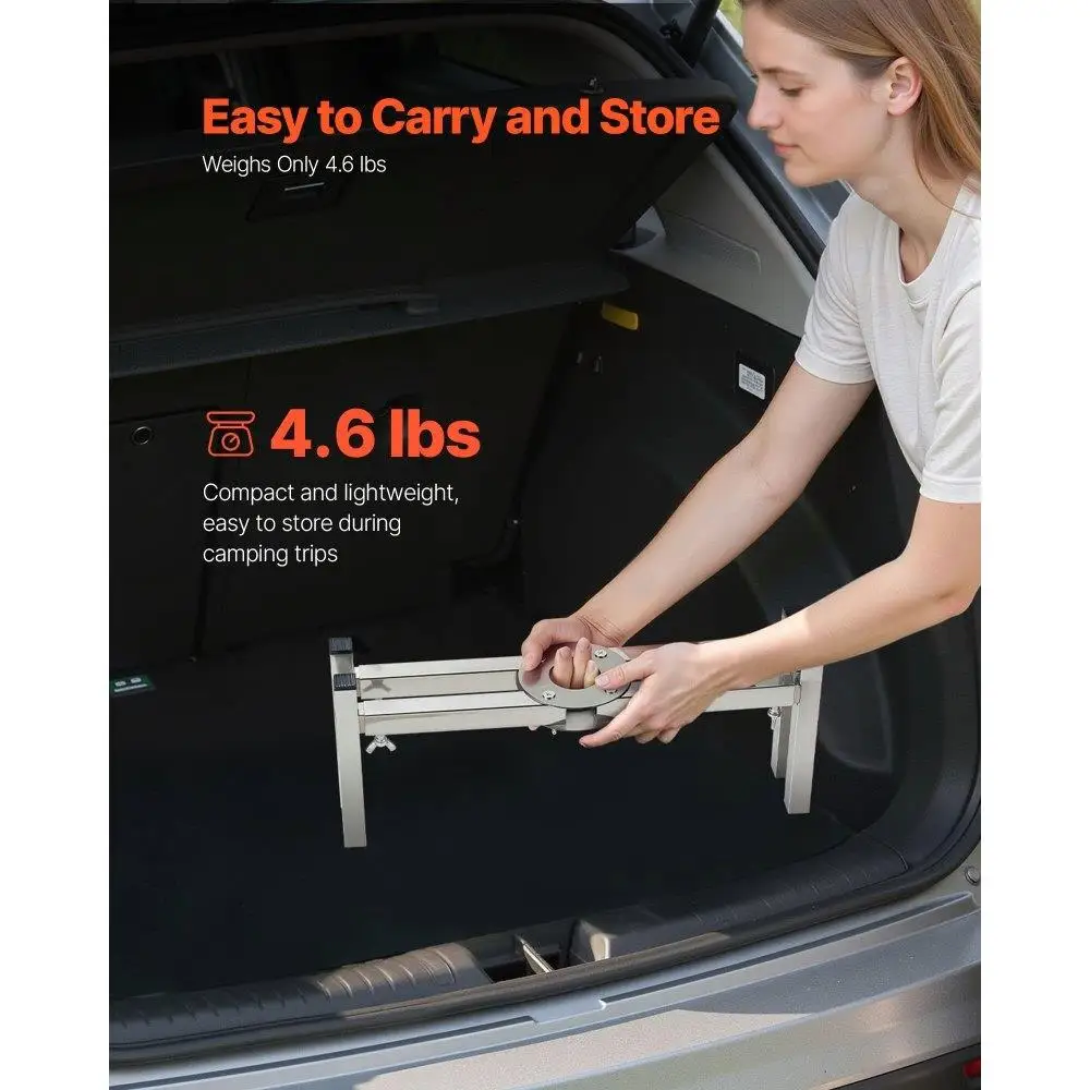 Adjustable Fire Pit Stand with 4 Casters for Outdoor Use 15 to 27 Inch Compatible with Various Fire Pits