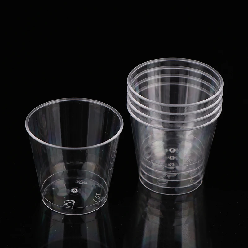 50Pcs 30ML Disposable Glasses Jelly Cups Mini Clear Plastic Cup Outdoor Picnic Birthday Kitchen Party Shot Tableware Tasting