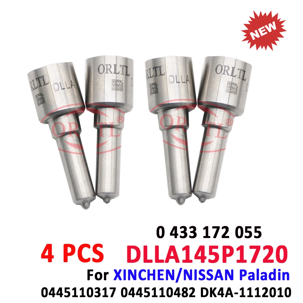 

ORLTL Fuel DLLA145P1720 Common Rail 0433172055 Diesel Injector DLLA 145 P 1720 Nozzle 0445110482 For NISSAN,XINCHEN 0445110317