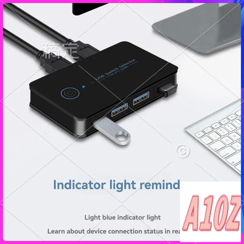 

0Z-USB KVM Switch USB Shared Switcher 2 In 4 Out For Laptop PC Keyboard Mouse Printer USB Switch Hub Adapter