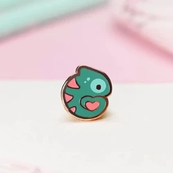 Tiny Love Chamäleon-Herz Nette Kawaii Tier Emaille Pin