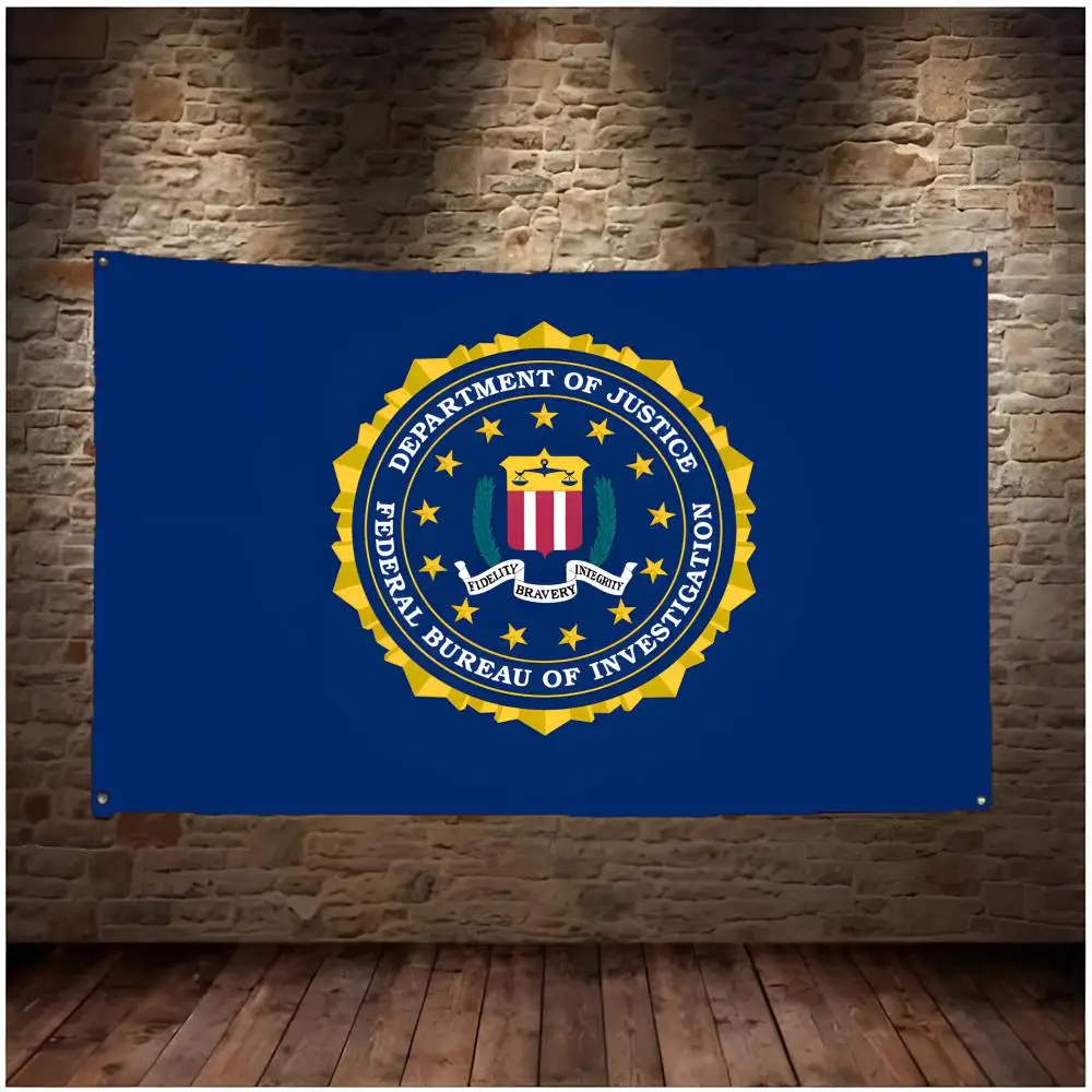 agency federal F-Federal Bureau of Investigation Flags Daily four ring borderless design indoor outdoor decor easy hang install
