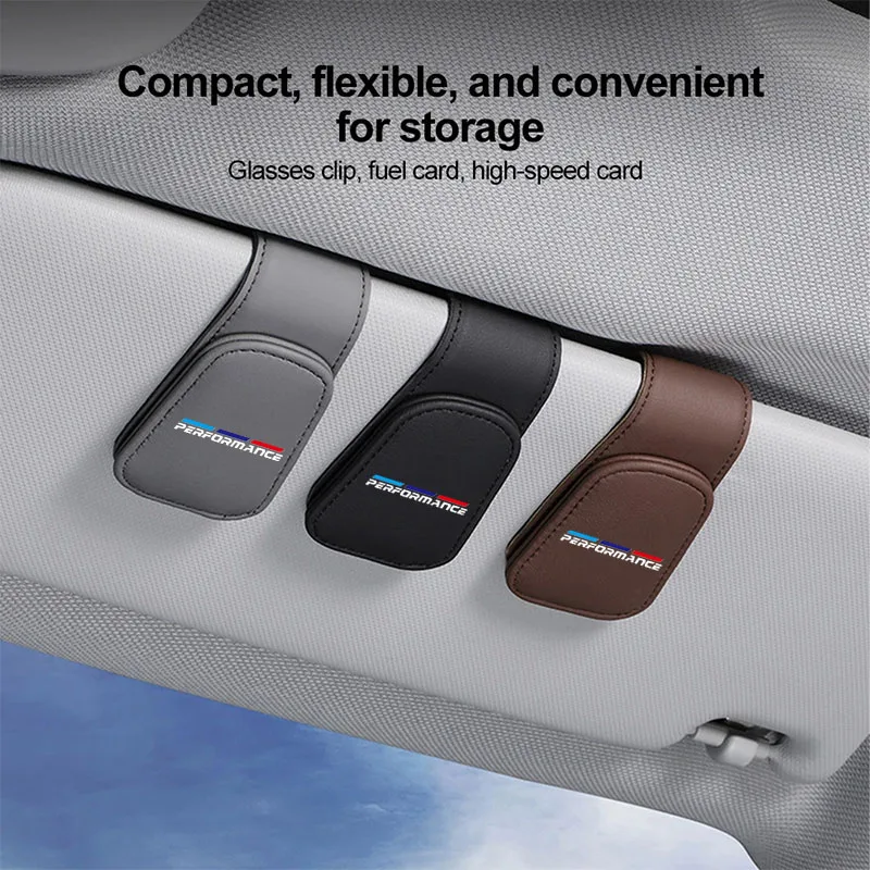 

Car Glasses Holder Universal Sun Visor Clip Sunglasses For BMW M Performance E46 E90 E60 F10 F30 E39 E36 F20 E87 G30 E92 E91 X5