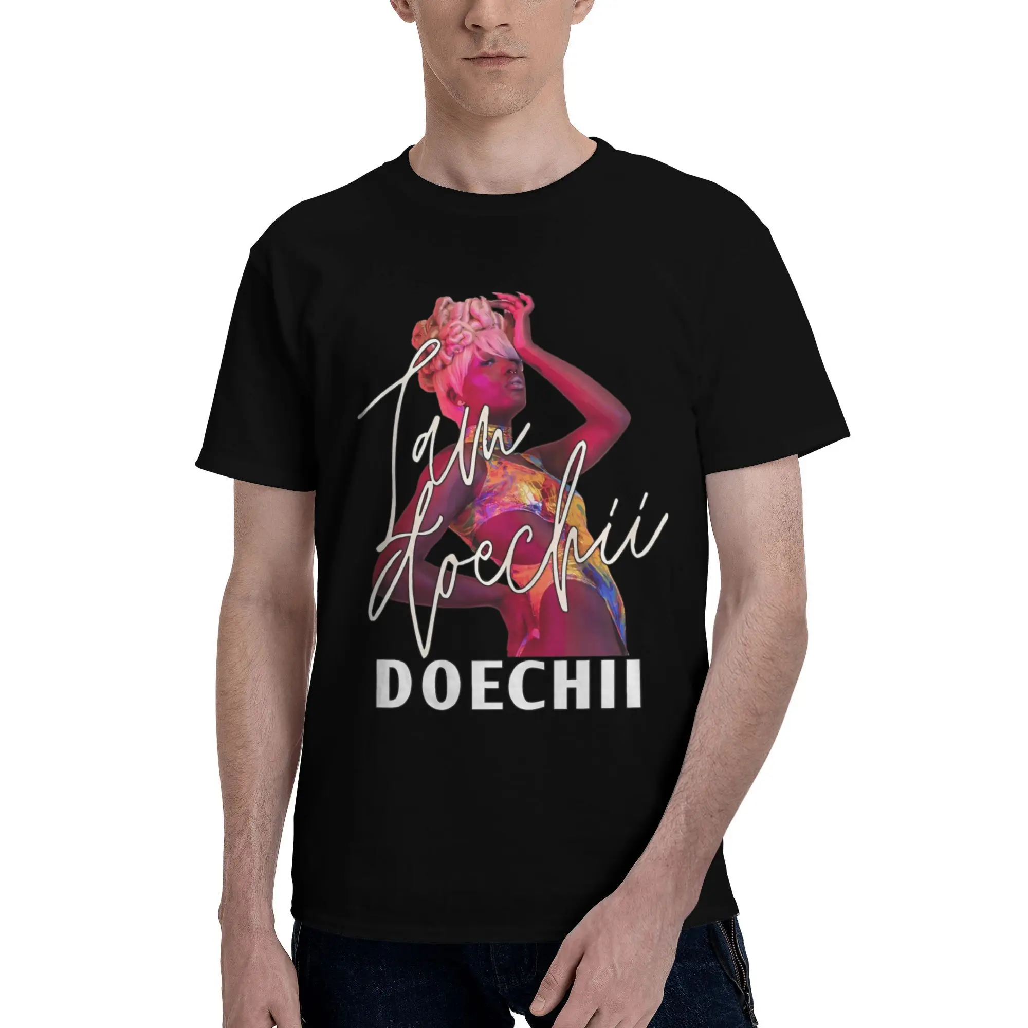 

Printed Doechii Rapper T Shirt For Unisex Pure Cotton T-shirts Short Sleeve Clothing