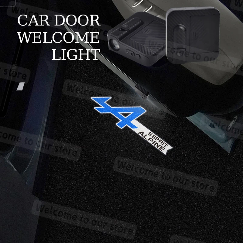 1/2Pcs A Logo Car Door LED Lamps Projector HD Sensing Courtesy Welcome Light For Arkana Espace Austral Rafale Koleos Megane RS