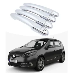 Gloss Black Door Handle Cover Sticker Trim For Renault Scenic III Grand Scenic 2010-2016car Sticker  Exterior Parts Accessories