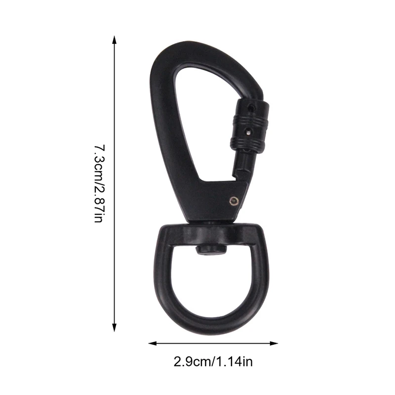 Multifunctional D-type Buckle Auto Locking Carabiner With Swivel Rotating Ring For Outdoor Keychain Pet Leash Hook 2.9*7.3cm