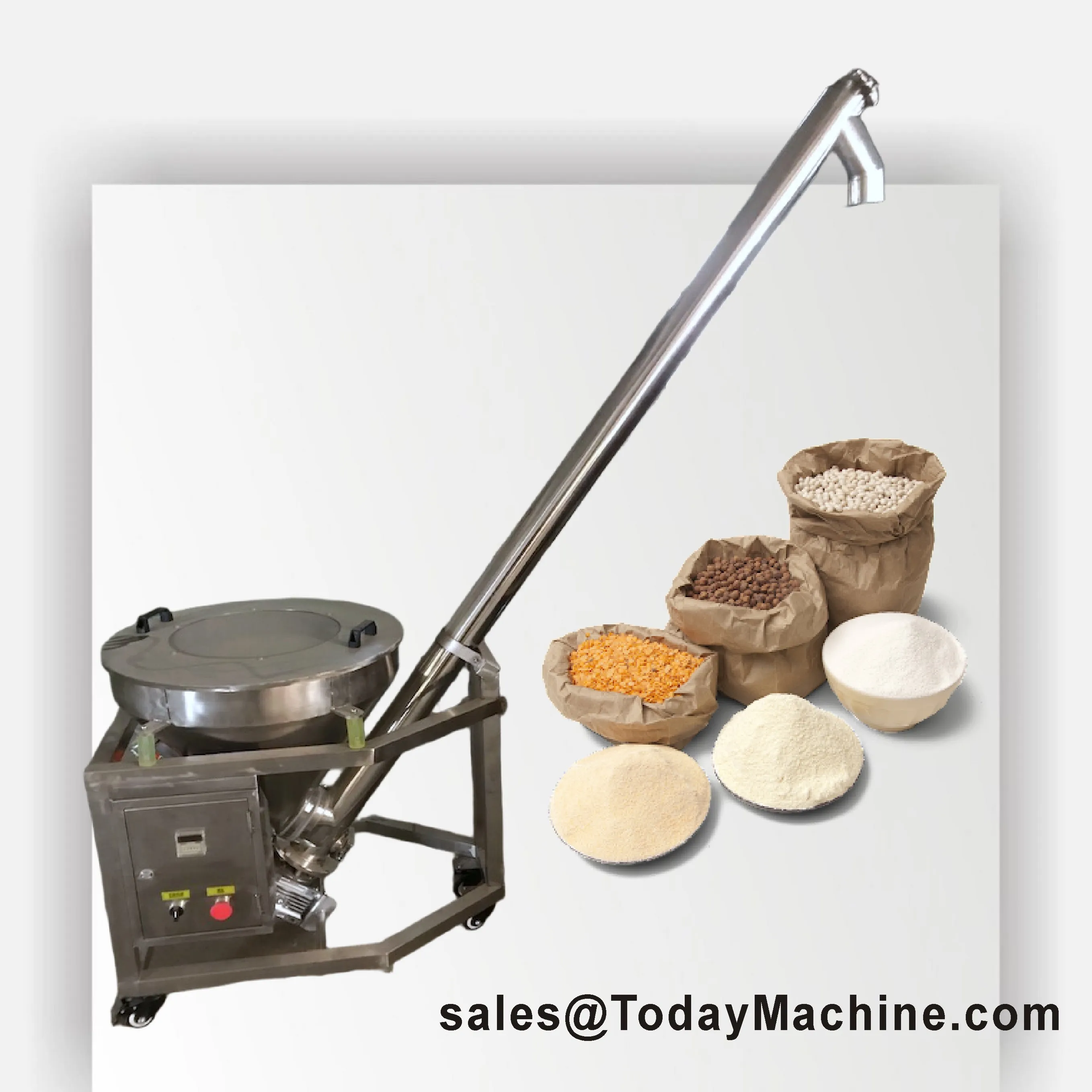 

Изготовленная на заказ спиральная подача зерна из нержавеющей стали с регулируемой скоростью, порошковый винт, шнековый конвейер, машина для пищевой промышленности