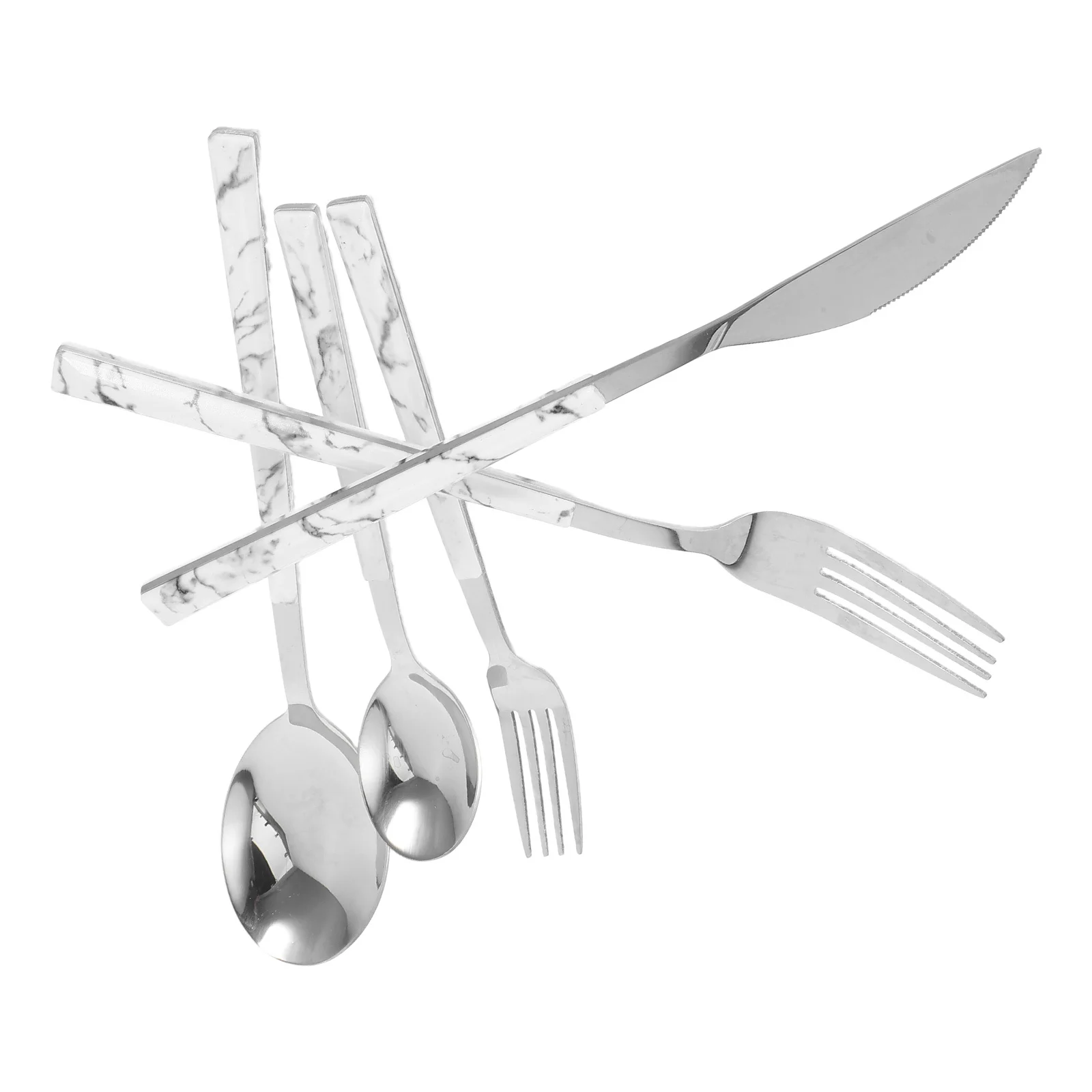 

1 set 1 Set Marble Handle Cutlery Kit Stainless Steel Flatware For Home Restaurant Hotel Western Food Tableware Kitchen Supplies