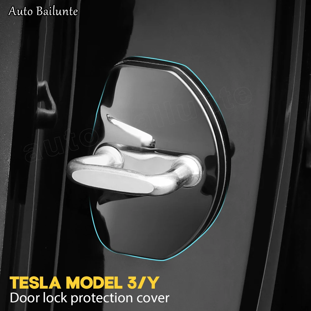 

For Tesla Model 3 Model Y 4Pcs Door Lock Cover Protector Latches Door Stopper Covers Set 4 Interior Accessories