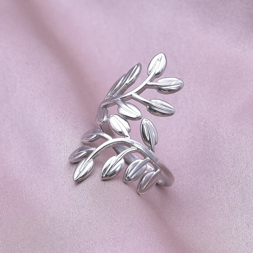 1/5 Pcs Heart/Plant Leaf/Butterfly/Hasama Ring Starfish Shell Open Adjustable Stainless Steel Rings For Women Men Jewelry Anillo