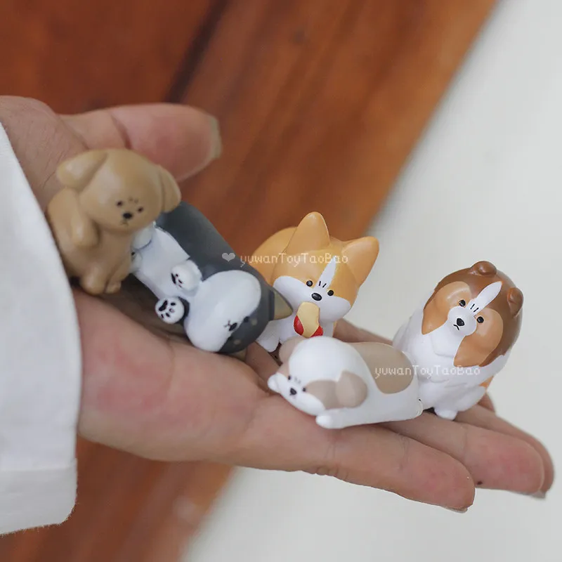 

Милые пухлые щенки в слепых коробках, 6 шт.: мини-фигурки собак (корги, хаски, шелти), кавайные настольные украшения, подарок на день рождения для любителей животных