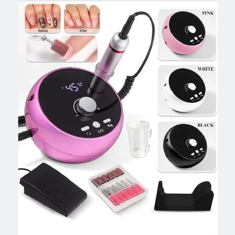 45000RPM Electric Nail Drill Professional Manicure Machine With Brushless Motor Nails Sander Set Nail Salon Polisher Equipment