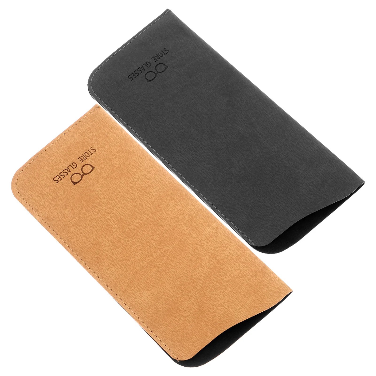 

2Pcs Soft Glasses Bag Vintage Pu Case for Men Reading Eyewear Protective Travel Daily Use Storage Pouch