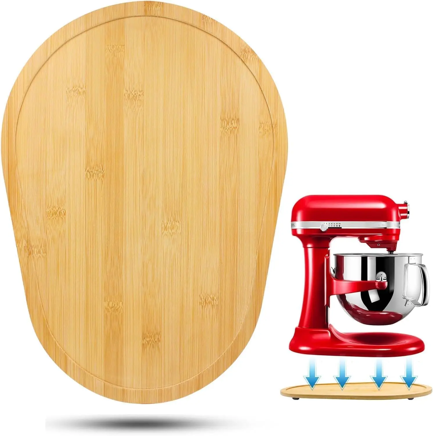 

Bamboo Slide Mat for KitchenAid 5-8 Qt Bowl Lift Mixer, Attachments, Sliding Tray