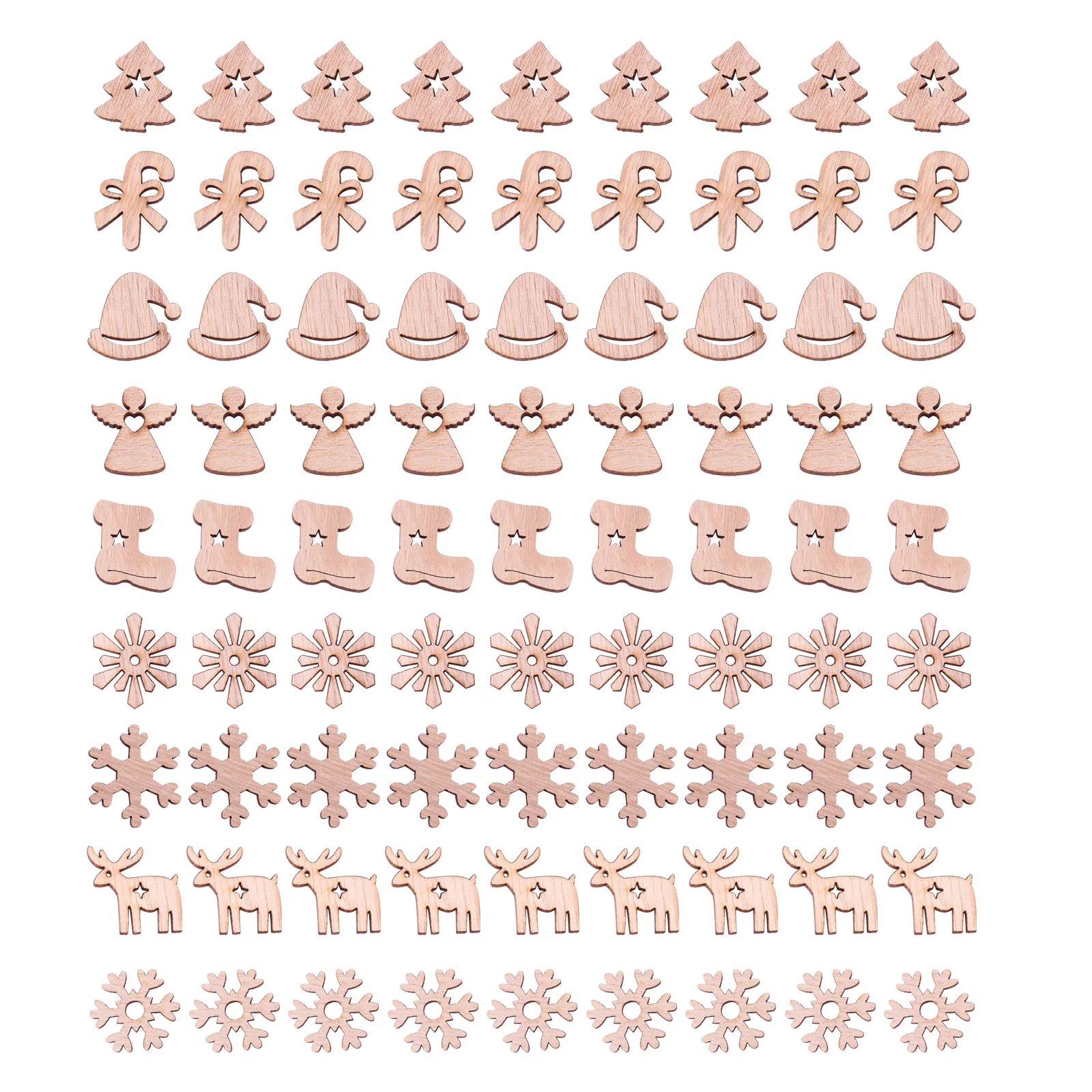 

100 Pcs Christmas Decoration DIY Crafts Accessories Wooden Manual Tree Ornaments Crafted -ware