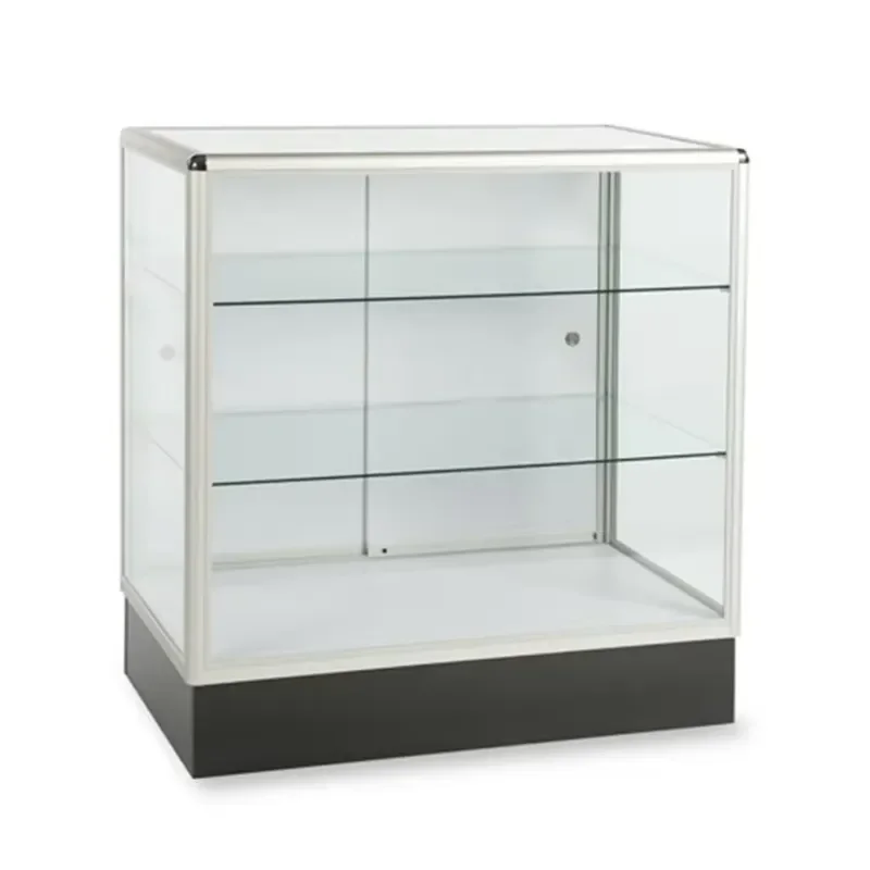 Luxury Aluminum Glass Display Case with LED Light for Jewelry and Watch Modern Showcase Cabinet Home Decor Storage Box Modern