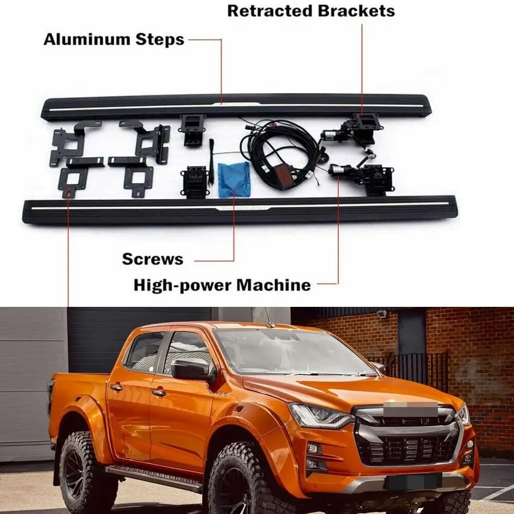 

Power Deployable Side Step Running Board Nerf Bar Fit for ISUZU D-MAX DMAX 2020-2023