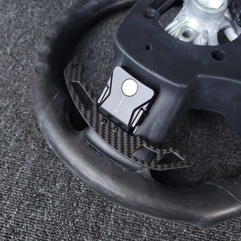 for Ford 7th Gen Mustang Dark Horse Compatible 2024 2025 Hollow Design Magnetic Carbon Fiber Paddle Shifter Replacement Parts