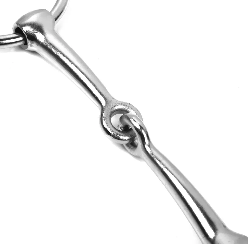 PREMIUM MOUTH LOOSE RING FRENCH LINK SNAFFLE HORSE PONY BIT SILVER IRON 5