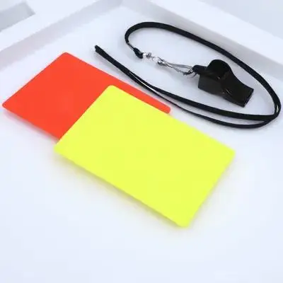 

1Set Red Yellow Referee Cards Soccer Cards with Whistle Standard Referee Wallet Lightweight Sports Competition Kit