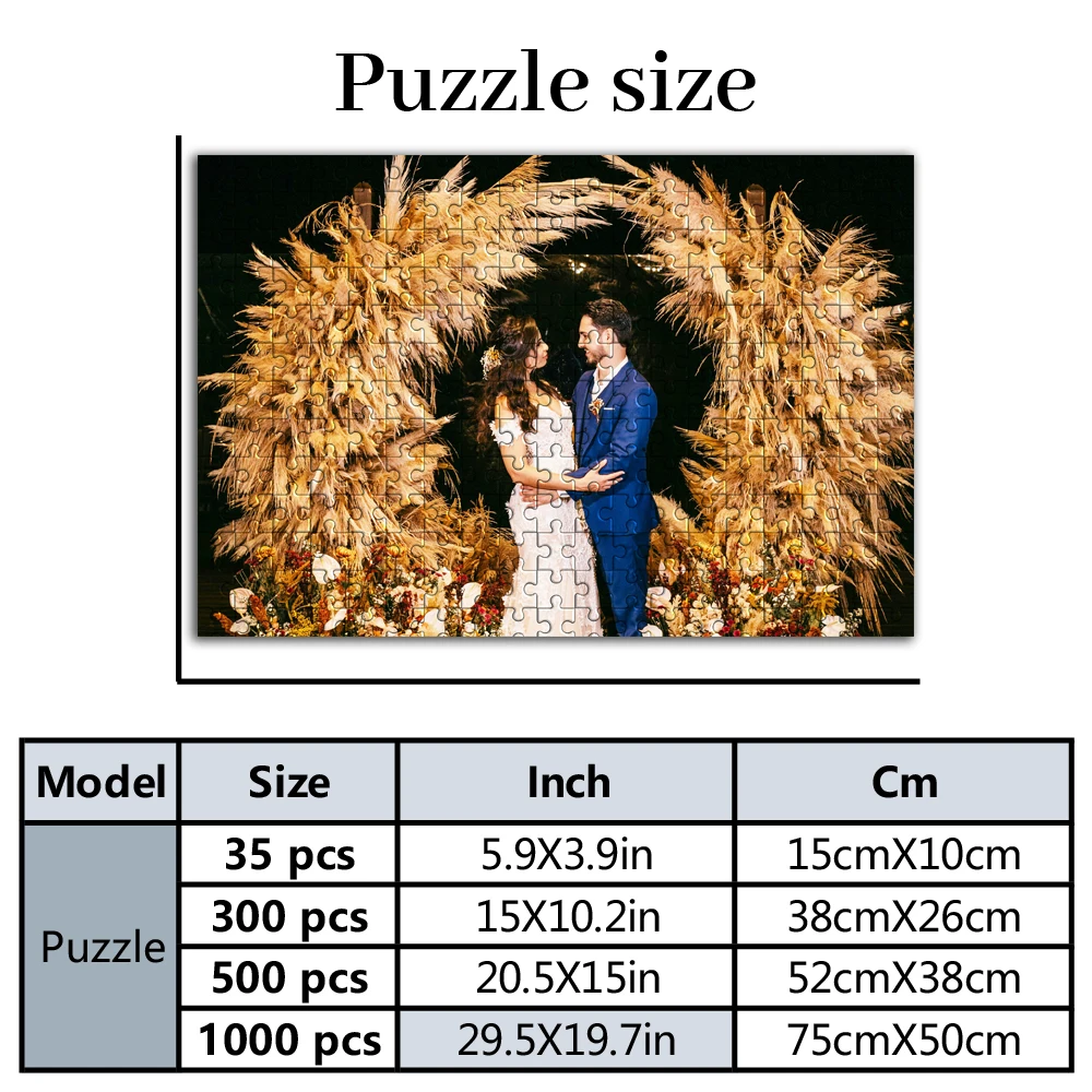 Personalized Custom Photo Puzzle Customize Splendid Wedding Couple Intimate Dance Theme Colorful Photo Puzzle Decorative Memory